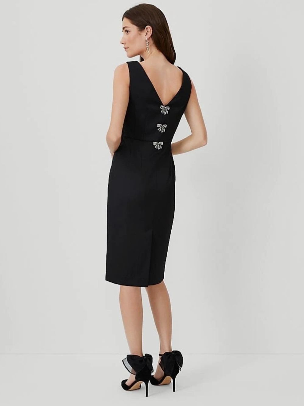 Ann Taylor Sparkle Bow Sheath Dress